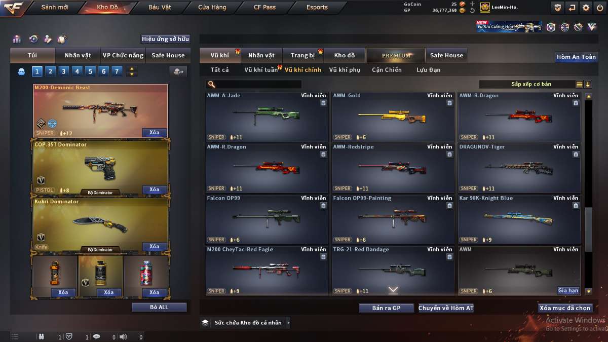 shop acc cf uy tin gia re
